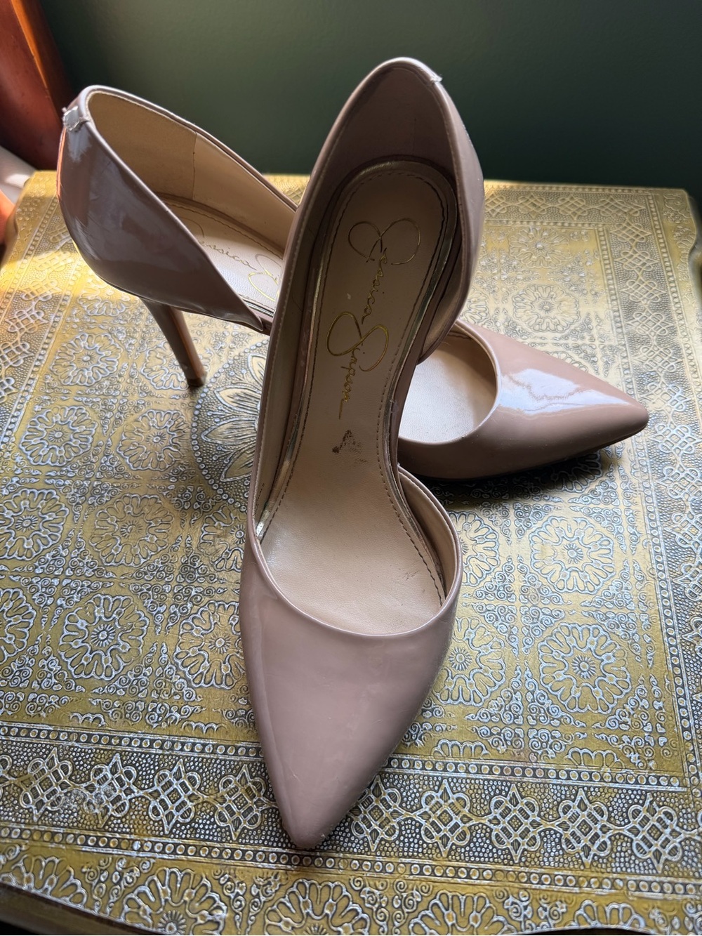 Jessica Simpson Blush Patent Pointed-Toe Stilettos